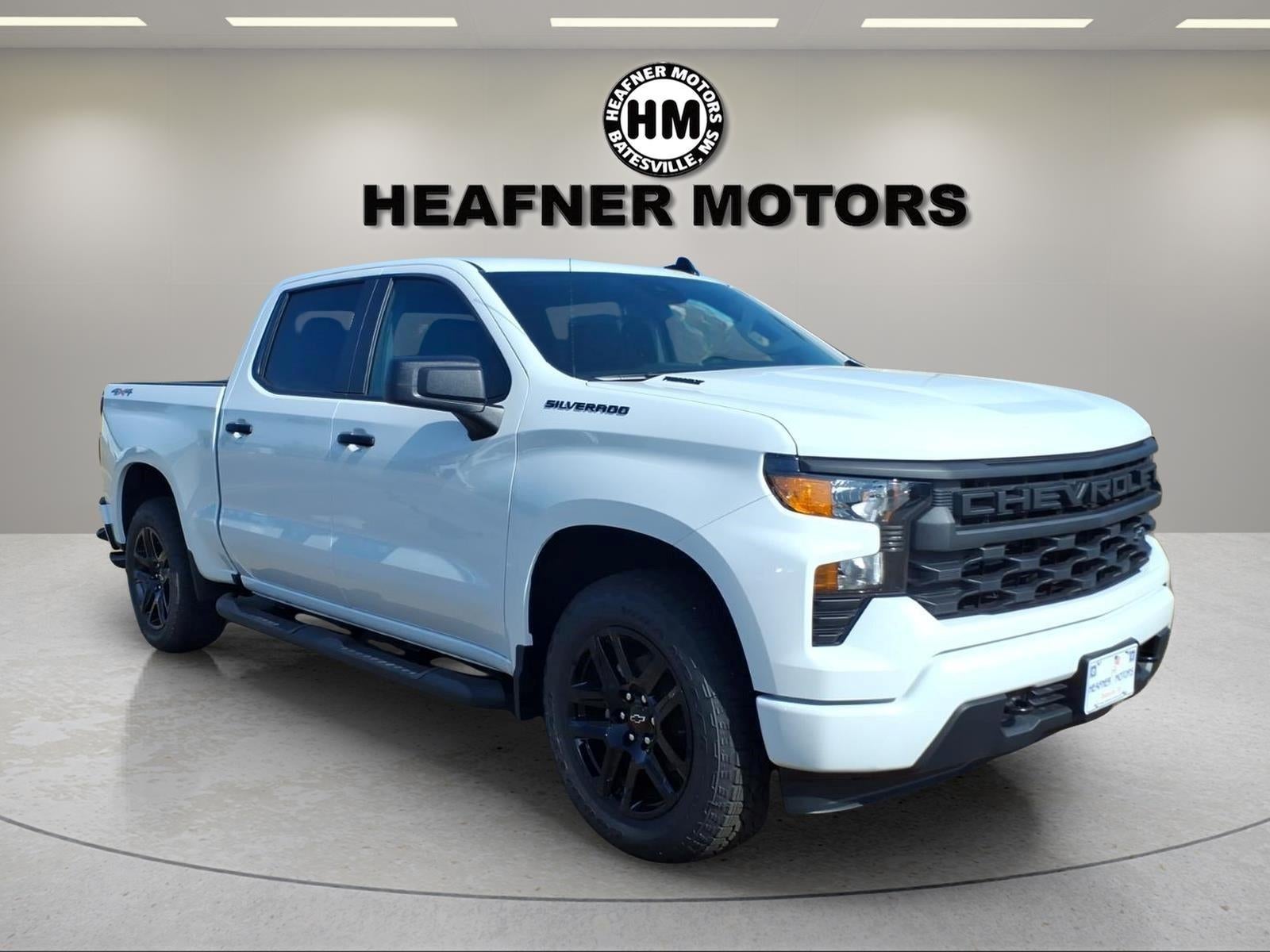 2026 Chevrolet Silverado 1500 Custom in Summit White — front three-quarter view