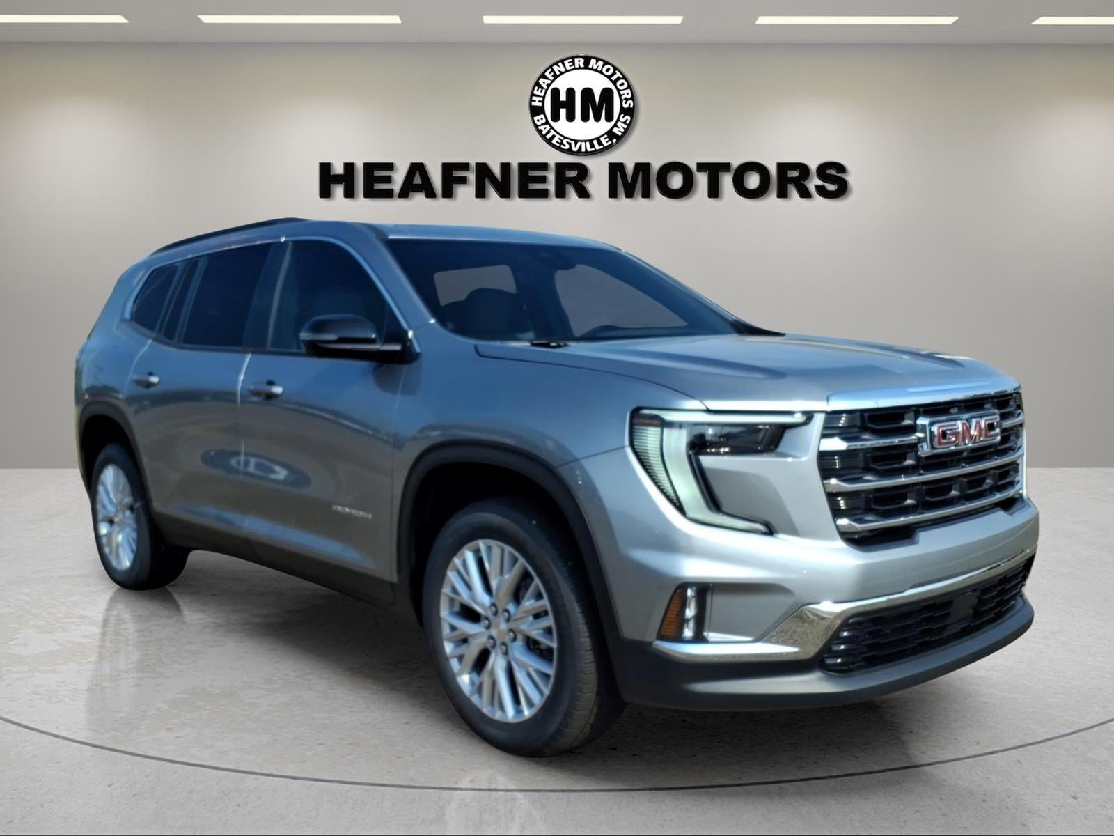 2026 GMC Acadia Elevation in Sterling Metallic — front three-quarter view