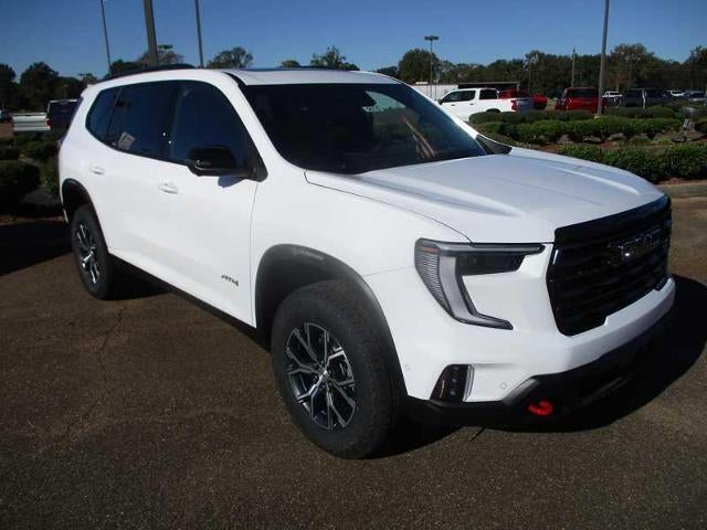 2026 GMC Acadia AT4 in Summit White — front three-quarter view
