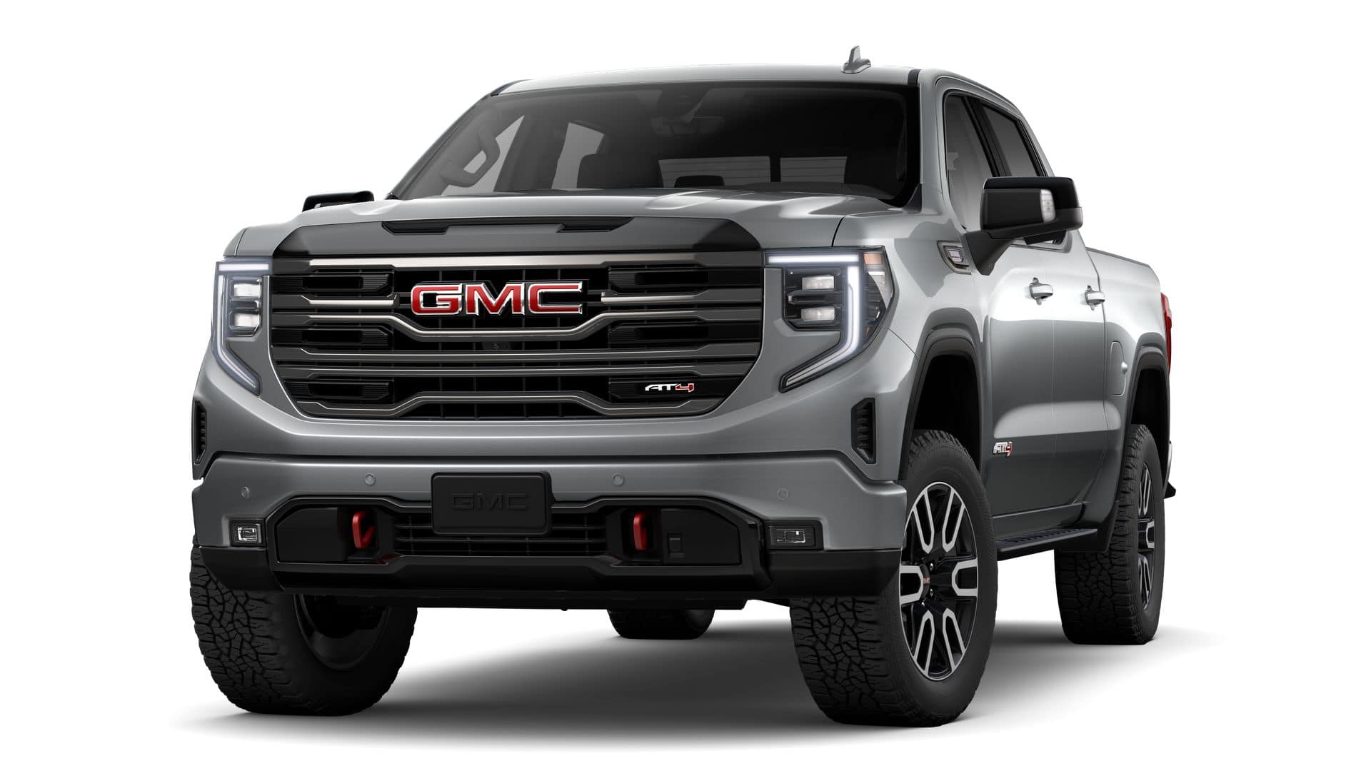 2026 GMC Sierra 1500 AT4 in Sterling Metallic — front three-quarter view