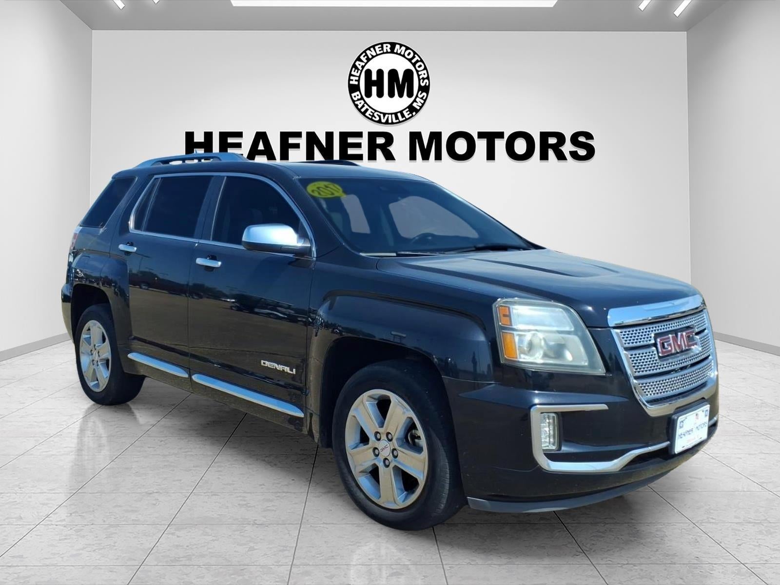 2017 GMC Terrain Denali in Ebony Twilight Metallic — front three-quarter view
