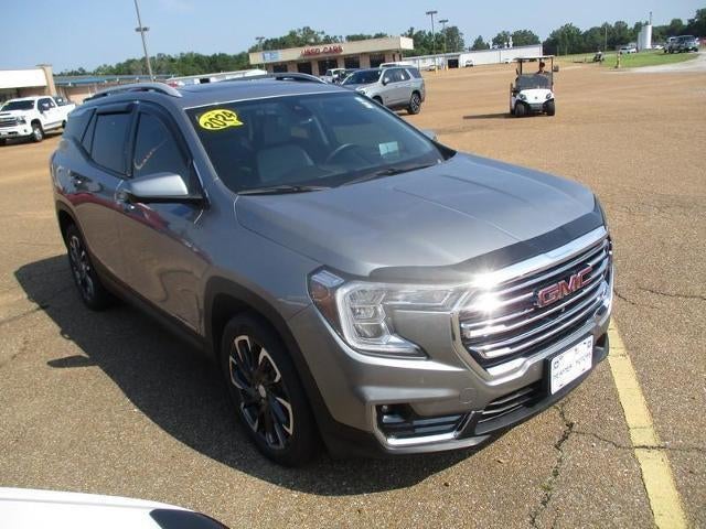 2024 GMC Terrain SLT AWD in Sterling Metallic — front three-quarter view