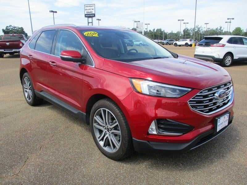 2024 Ford Edge Titanium in Red — front three-quarter view